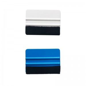 Custom Car Bule Squeegee Scraper Wrapping Tools Plastic Squeegees With Felt Car Vinyl Squeegee