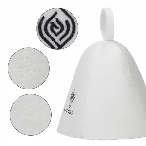 Customize design available wholesale 100 pure sheep wool felt russian wool sauna hat