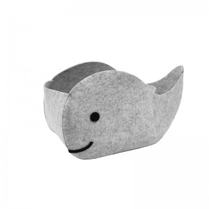 Gray Whale Felt Storage Set – Two-Piece Small Storage Solution