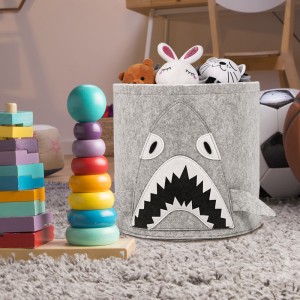 Shark-Themed Cylindrical Felt Storage – 3mm Thick Durable Felt