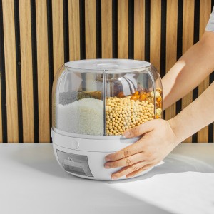 Hot Sale Rice Dispenser Kitchen Moisture-Proof 6-Grid Rotating Food Grain Dispenser Cereal Storage Box Rice Container Dispenser