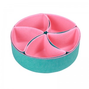 Modern Set of 6PC Felt Fabric Drawer Organizers round Shape Felt Storage Baskets for Tableware Stylish Desk Organizers