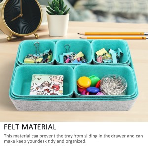 Double Color Set of 8 Drawer Organizer Set Felt Storage Bin Felt Desk Organizer Storage Basket