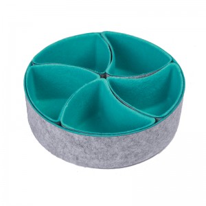 Modern Set of 6PC Felt Fabric Drawer Organizers round Shape Felt Storage Baskets for Tableware Stylish Desk Organizers