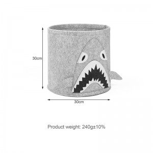 Shark-Themed Cylindrical Felt Storage – 3mm Thick Durable Felt