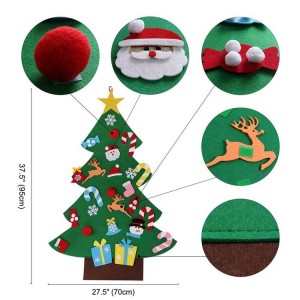 Felt Christmas Tree DIY Christmas Tree set Hanging decorative wall removable reusable ornaments