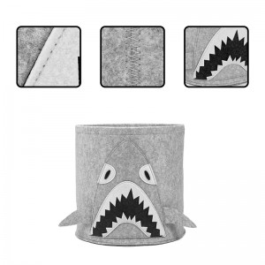 Shark-Themed Cylindrical Felt Storage – 3mm Thick Durable Felt