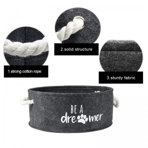 Custom pet supplies semicircular felt dog bed with soft cushion portable pet cave bed