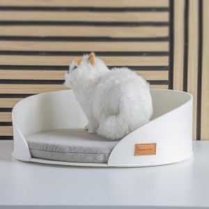 Pet products cat supplies washable felt round dog nest bed