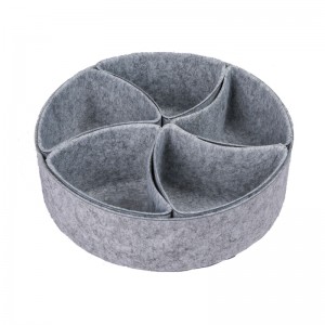 Modern Set of 6PC Felt Fabric Drawer Organizers round Shape Felt Storage Baskets for Tableware Stylish Desk Organizers