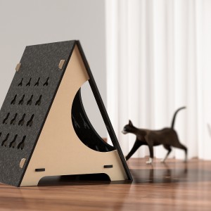 Exclusive Cat Villa Felt Panel Indoor Cat House Bed with Soft Cushion Removable Roof and Cozy Cave for Small Medium Sized Cats