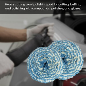 Automotive Care Products Car Buffing Double-sided 7 Inch 100% Lamb Wool Polishing Pad