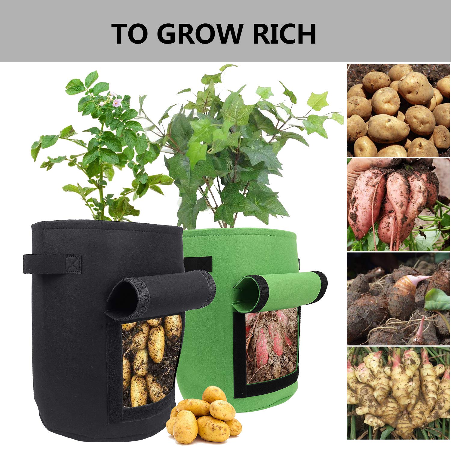China Durable and breathable Felt Grow Bag for Potato Plant Manufacturers  and Suppliers
