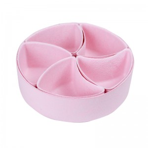 Modern Set of 6PC Felt Fabric Drawer Organizers round Shape Felt Storage Baskets for Tableware Stylish Desk Organizers