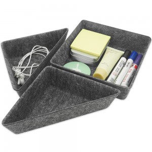 Multifunctional 4PC Felt Drawer Organizer Indoor Use Storage Bin Office Desk Organizer Drawer Dividers