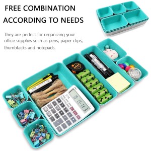 Double Color Set of 8 Drawer Organizer Set Felt Storage Bin Felt Desk Organizer Storage Basket