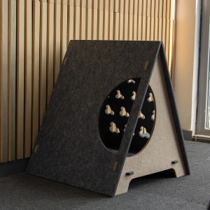 Exclusive Cat Villa Felt Panel Indoor Cat House Bed with Soft Cushion Removable Roof and Cozy Cave for Small Medium Sized Cats