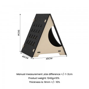 Exclusive Cat Villa Felt Panel Indoor Cat House Bed with Soft Cushion Removable Roof and Cozy Cave for Small Medium Sized Cats