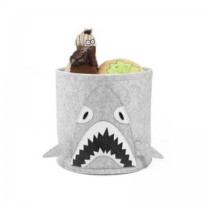 Shark-Themed Cylindrical Felt Storage – 3mm Thick Durable Felt