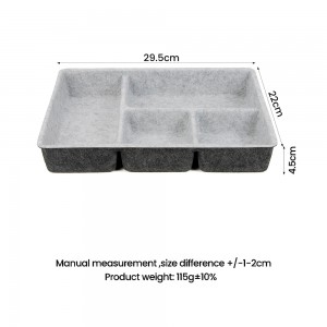 Multi-Compartment Felt Organizer for Drawers and Desktops