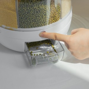 Hot Sale Rice Dispenser Kitchen Moisture-Proof 6-Grid Rotating Food Grain Dispenser Cereal Storage Box Rice Container Dispenser