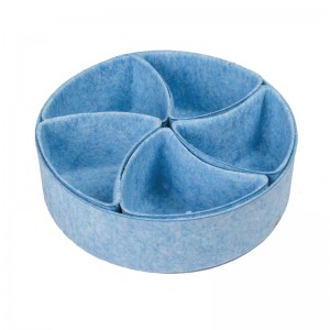 Modern Set of 6PC Felt Fabric Drawer Organizers round Shape Felt Storage Baskets for Tableware Stylish Desk Organizers