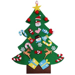 Felt Christmas Tree DIY Christmas Tree set Hanging decorative wall removable reusable ornaments