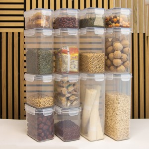 Wholesale Transparent Plastic Food Storage Boxes Cereal Container Dry Food airtight food storage bin