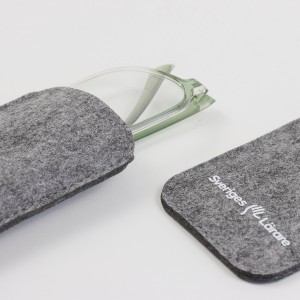 Custom printed logo portable eyeglasses felt pouch bag sunglasses pouch mobile phone eyeglass soft pouch bag