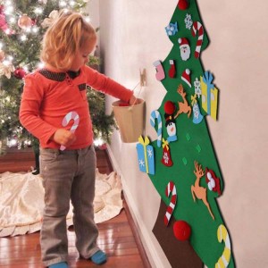 Felt Christmas Tree DIY Christmas Tree set Hanging decorative wall removable reusable ornaments