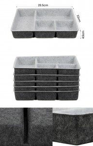 Multi-Compartment Felt Organizer for Drawers and Desktops