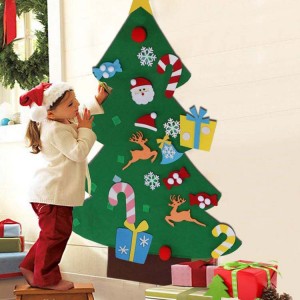 Felt Christmas Tree DIY Christmas Tree set Hanging decorative wall removable reusable ornaments