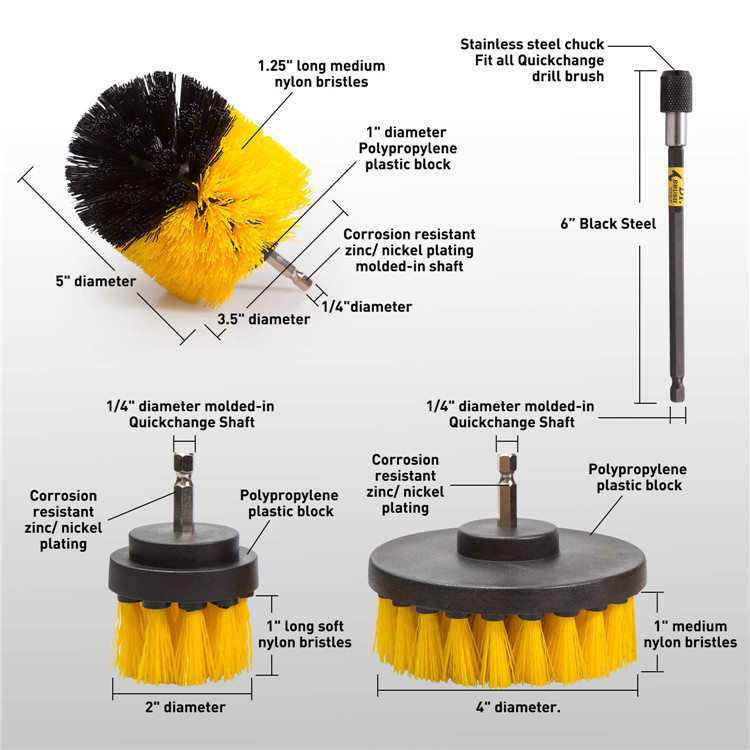 China 4 Pack Drill Brush Power Scrubber Cleaning Brush Set Manufacturers  and Suppliers