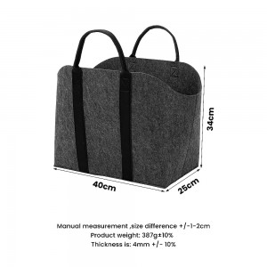 Eco-friendly Best Selling Grey Felt Handbag with Woven Handles