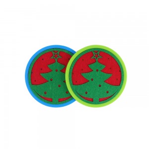 Christmas Tree Round Customized Snowflake Christmas Cup Coffee Coaster Dining Table Mats